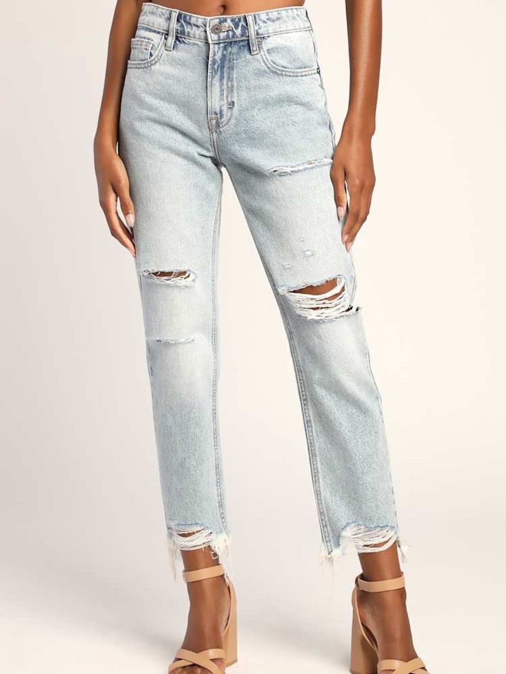 Hidden Light Blue Distressed Boyfriend Jeans